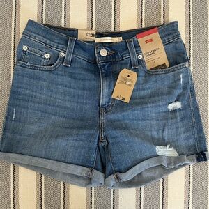 Levi's Mid-Length Blue Jean Shorts